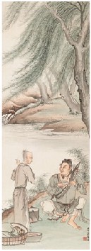 卜孝怀 一饭千金 立轴
